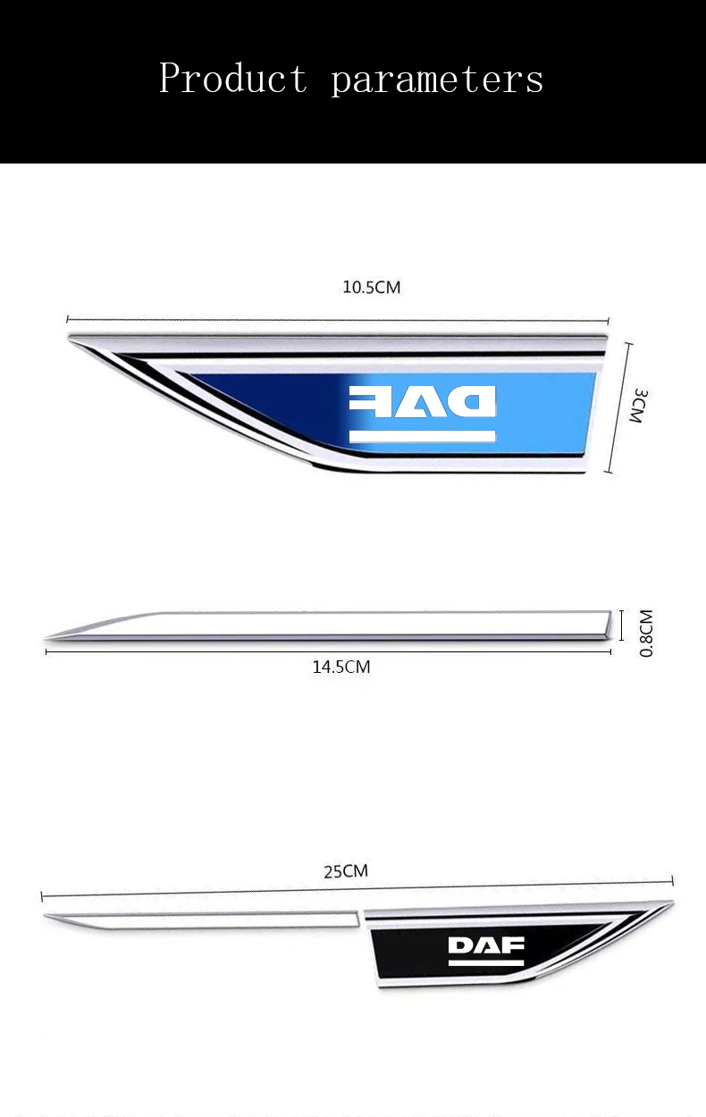 2шт металлические модифицированные наклейки с отделкой кузова и крыла для DAF XF 95 105 CF LF Автомобильные Аксессуары Изображение 3