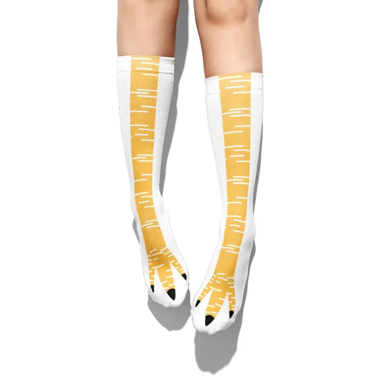 3D Забавные креативные женские носки с когтями на куриных лапках, Новинка, Длинные эластичные дышащие носки с животными, Женские Мужские высокие носки Изображение 0