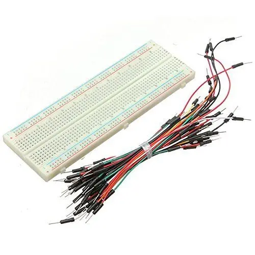 830 точек соединения Макетная плата печатной платы MB102 без пайки + 65шт соединительных кабелей Arduino Изображение 0
