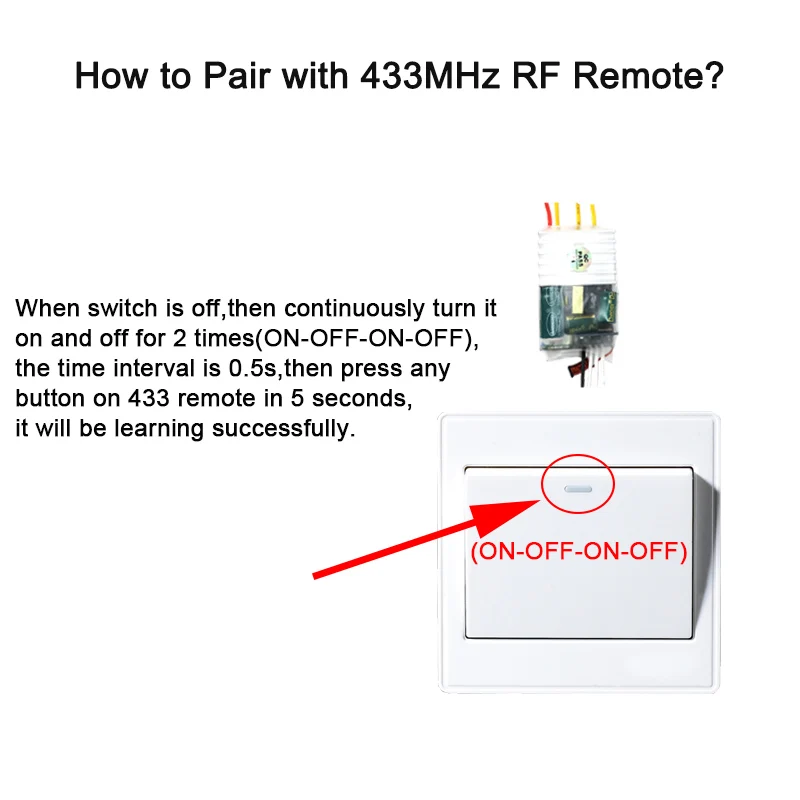 eWeLink однопроводной WIFI модуль 1gang 2 way RF433Mhz не требуется нейтральный провод работа с Alexa и Google Home 220-240 В Изображение 5