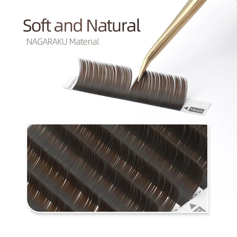 NAGARAKU Темно-коричневый эллипс для наращивания ресниц с раздельными кончиками Мягкий Легкий Индивидуальный Изображение 1