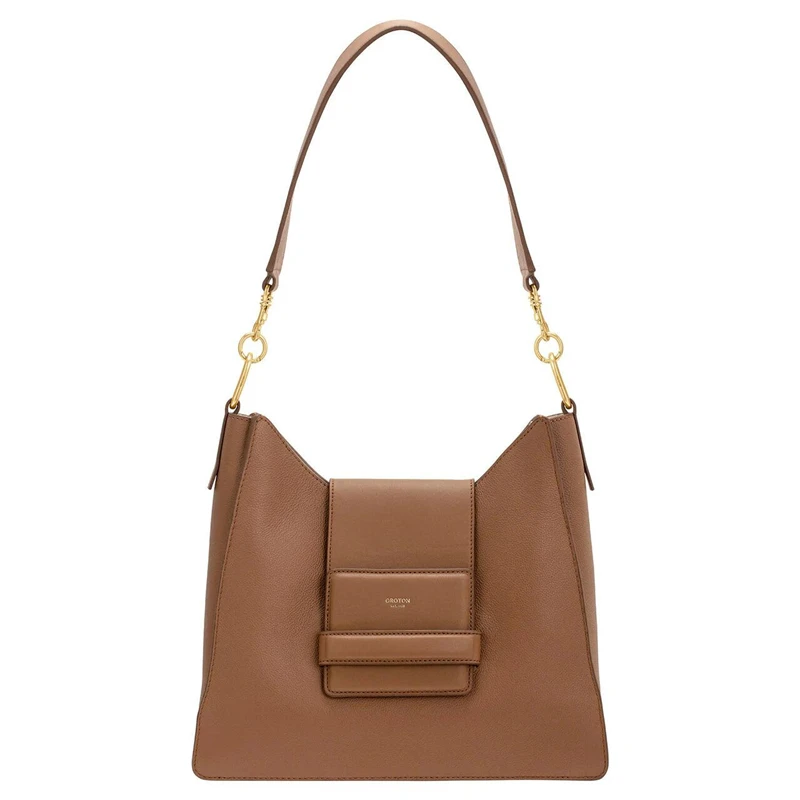 Oroton 2023, Новая модная универсальная женская сумка из французской натуральной кожи, Темпераментная сумка с вырезанной кнопкой Изображение 2