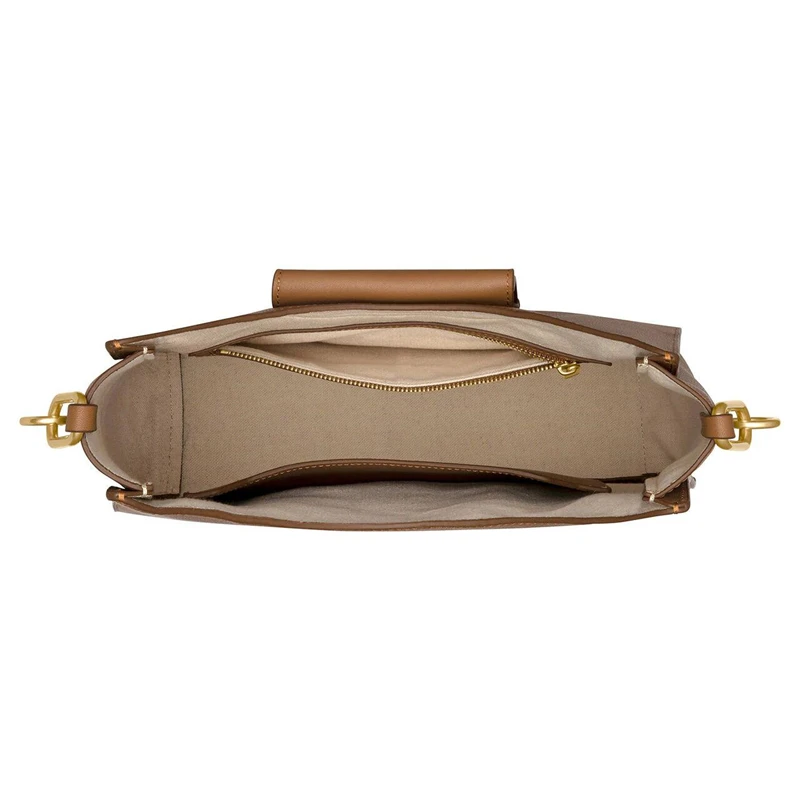 Oroton 2023, Новая модная универсальная женская сумка из французской натуральной кожи, Темпераментная сумка с вырезанной кнопкой Изображение 4