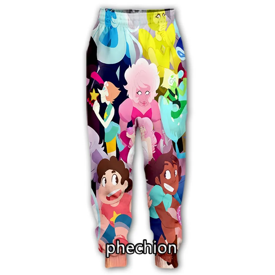 phechion/ Новые мужские/женские повседневные брюки с 3D принтом Вселенной Стивена из мультфильма, модная уличная одежда, Мужские Свободные спортивные длинные брюки F147 Изображение 2