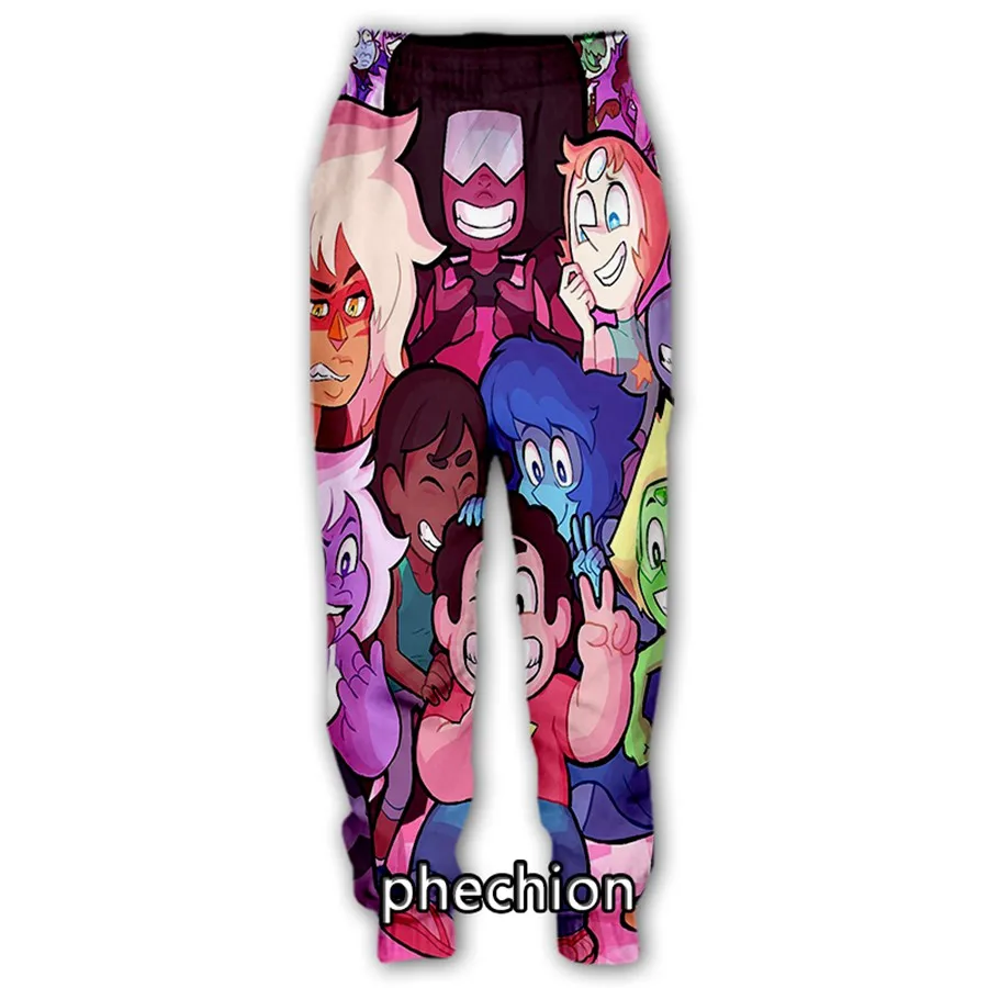 phechion/ Новые мужские/женские повседневные брюки с 3D принтом Вселенной Стивена из мультфильма, модная уличная одежда, Мужские Свободные спортивные длинные брюки F147 Изображение 3