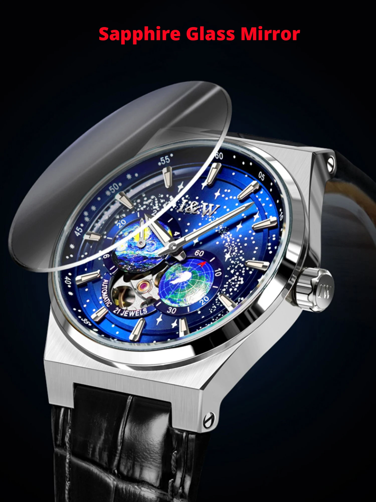 Reloj Hombre, мужские часы CARNIVAL от элитного бренда, часы с автоподзаводом, с секундной стрелкой, сапфировые водонепроницаемые часы со светящимся покрытием 5 бар Изображение 4