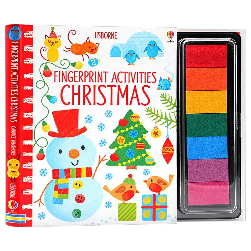 Usborne Fingerprint Activities Рождественские раскраски своими руками, Детские книжки в возрасте 3 4 5 6 лет, Английские книжки с картинками, 9781474927963 Изображение 0