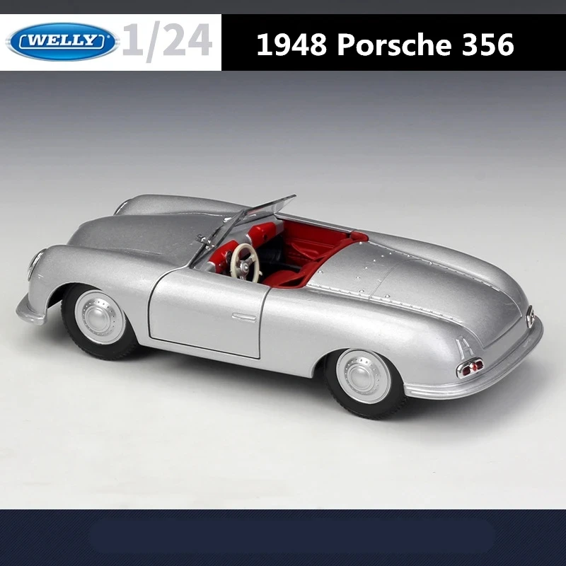 WELLY 1:24 1948 Porsche 356 № 1 Roadster Модель Автомобиля Из Сплава, Отлитая под давлением Металлическая Игрушечная Модель Автомобиля, Коллекция Симуляторов, Подарки, Игрушки для Мальчиков Изображение 1
