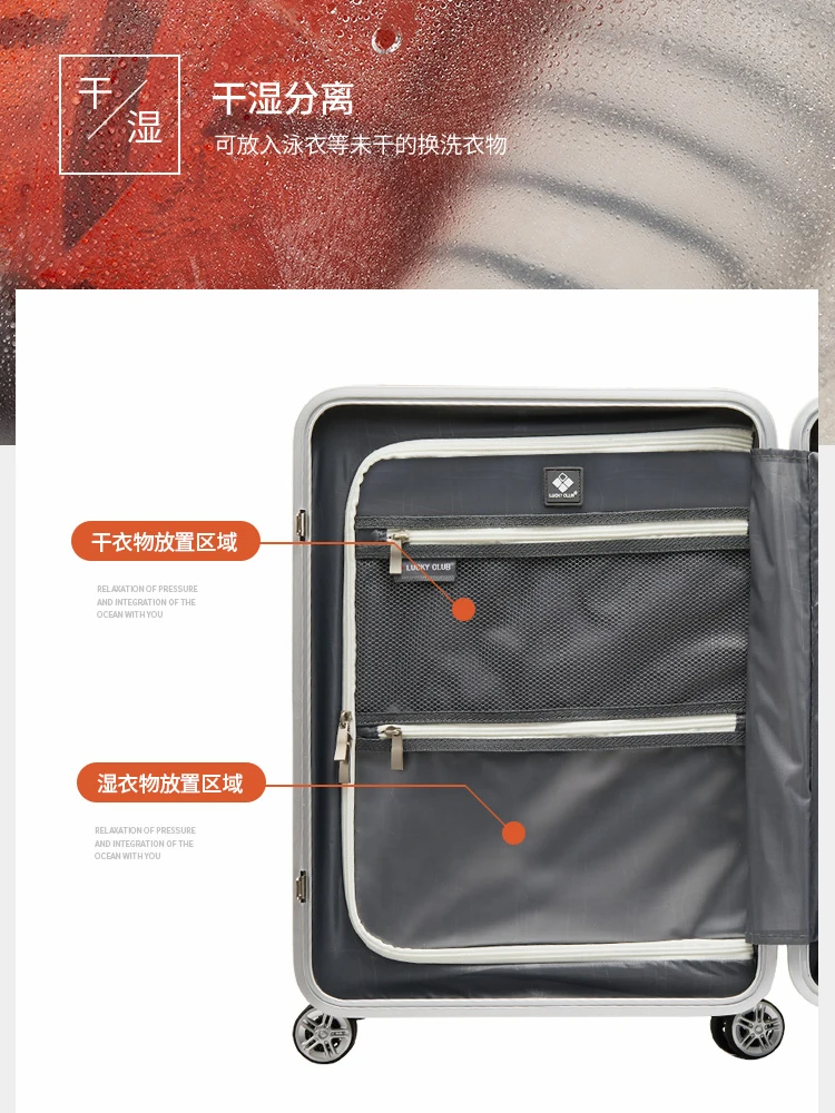 Багаж для переднего компьютера, открывающийся паролем для мужчин и женщин, для деловых поездок, небольшой 20-дюймовый/24-дюймовый кейс для тележки Изображение 3