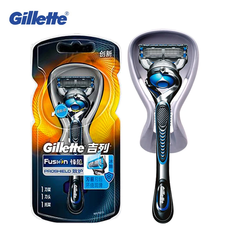 Бритвенные лезвия Gillette Fusion, охлаждающая бритва Proshield FlexBall, 1 ручка, 1 лезвие, безопасные прямые бритвы для мужчин Изображение 0