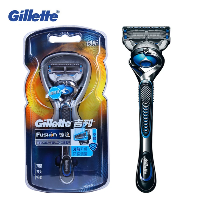 Бритвенные лезвия Gillette Fusion, охлаждающая бритва Proshield FlexBall, 1 ручка, 1 лезвие, безопасные прямые бритвы для мужчин Изображение 1