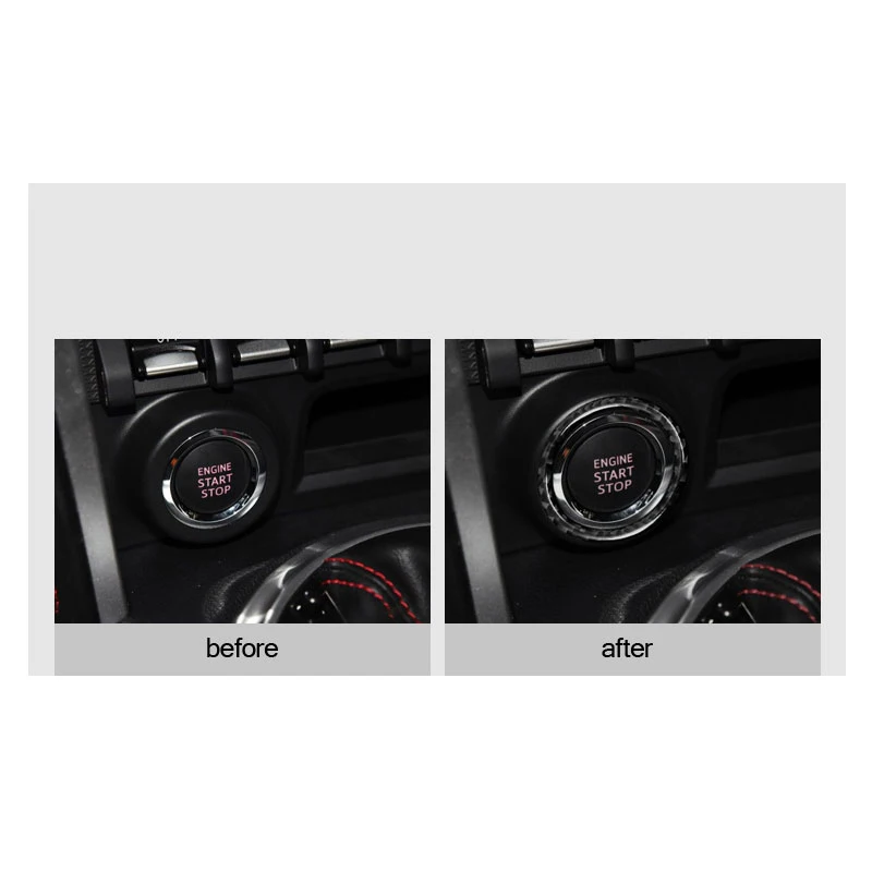 Декоративное кольцо для кнопки запуска двигателя автомобиля из углеродного волокна, наклейки для Subaru BRZ Toyota 86 2013 2014 2015 2016 Изображение 5