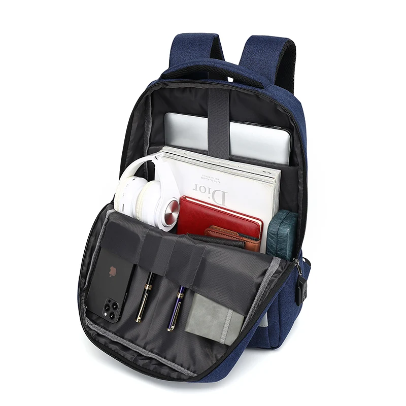 Женский Мужской Оксфордский деловой рюкзак, 16-дюймовая сумка для ноутбука, Сумки для школьных учебников, Водонепроницаемые дорожные рюкзаки с USB-зарядкой Изображение 5
