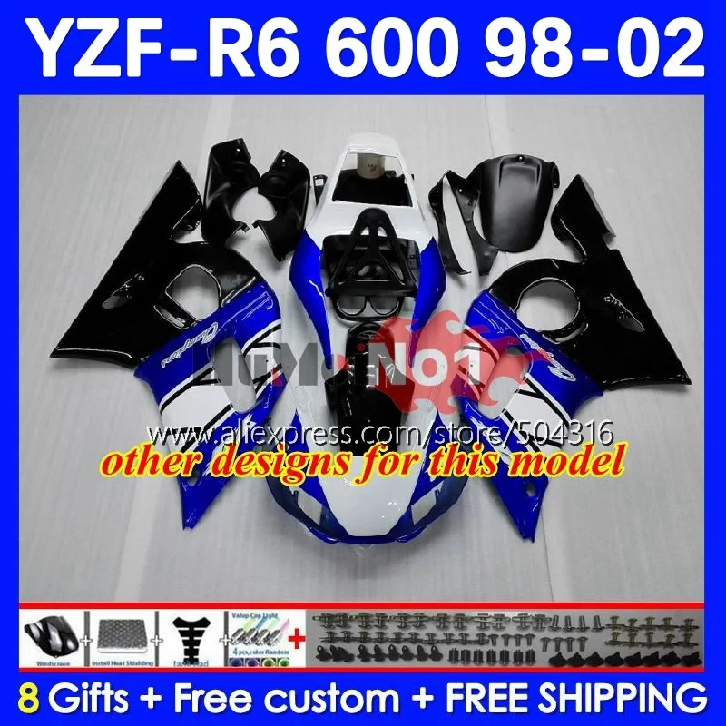 Корпус для YAMAHA YZF-R6 YZF R6 R6 600 YZF600 4No.23 YZFR6 98 99 00 01 02 grey flames YZF-600 1998 1999 2000 2001 2002 Обтекатели Изображение 4