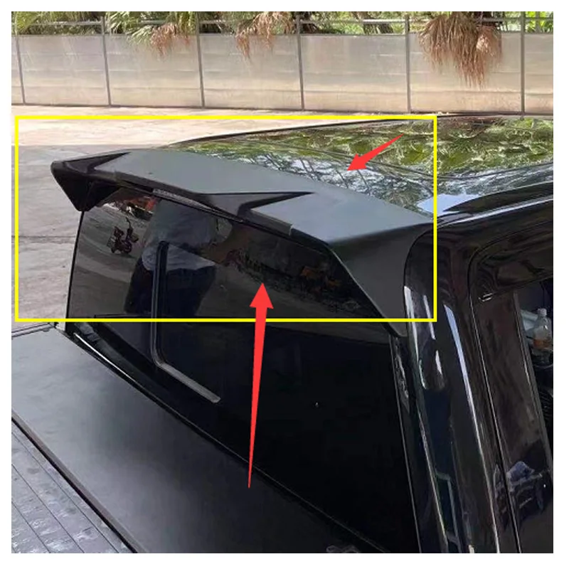 Материал ABS хорошего качества, заднее стекло, черное крыло, задний спойлер на крыше, подходит для Dodge Ram 2019-2022 гг. Изображение 5