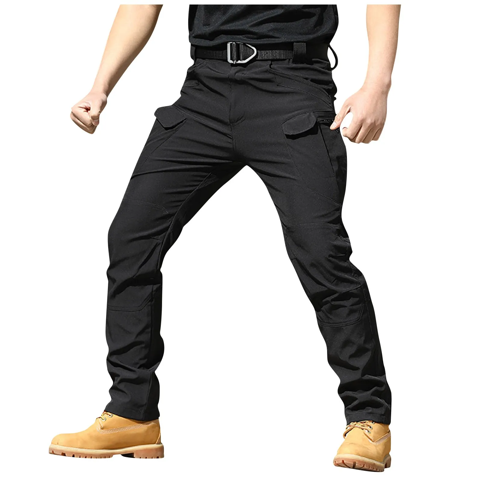 Модные военные брюки-карго, мужские Свободные Мешковатые тактические брюки, Уличные Повседневные хлопковые брюки-карго, мужские Брюки-карго с несколькими карманами, большого размера Изображение 2