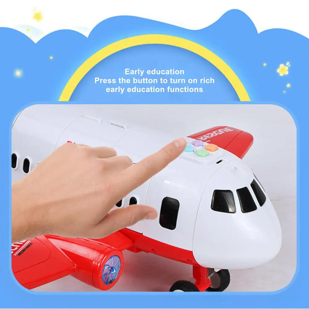 Набор игрушек для моделирования детского самолета, Большой транспортный самолет для хранения с корпусом из сплава, маленький автомобиль, вертолет, грузовик Изображение 4