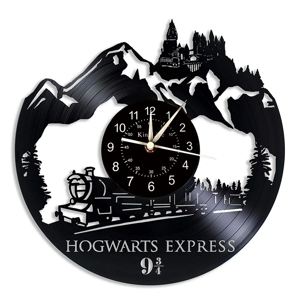 Настенные часы с виниловой пластинкой Hogwarts-Express со светодиодной подсветкой 12 