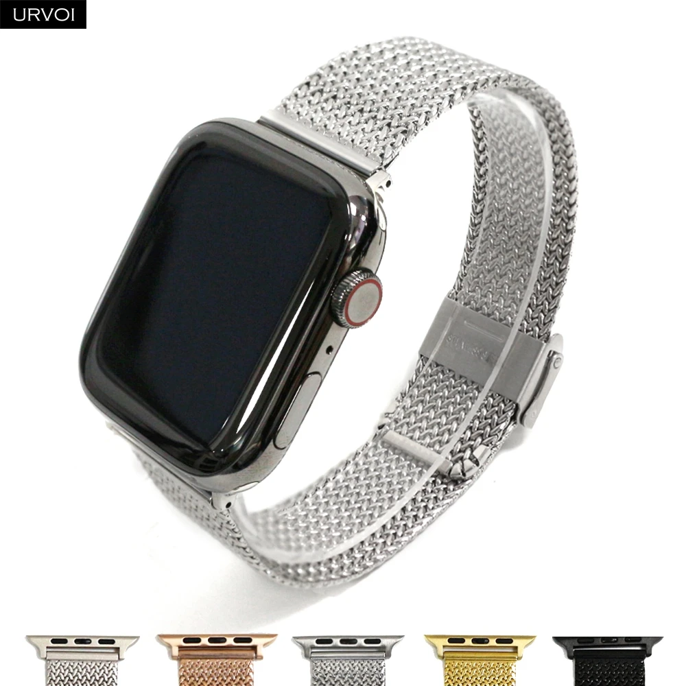 Ремешок URVOI для Apple Watch Ultra Series 8 7 6 SE54321 с миланской пряжкой, ремешок для iWatch, сетчатая цепочка, проволока из нержавеющей стали, стильный Изображение 0