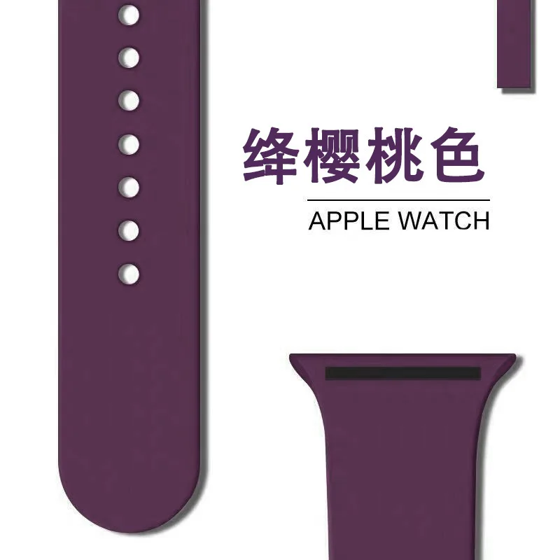 Ремешок на запястье Подходит для Apple Watch Силиконовый ремешок Модный однотонный регулируемый силиконовый ремешок для многофункциональных аксессуаров Изображение 2