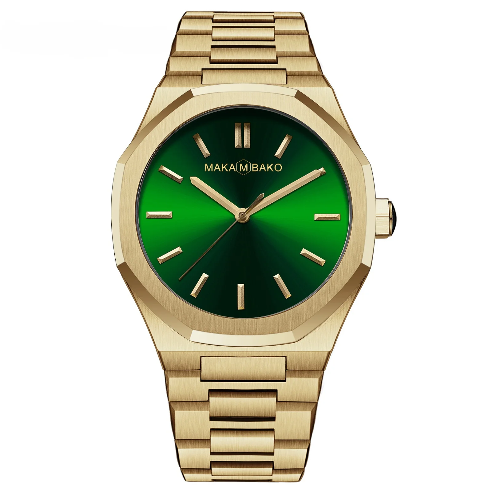 Роскошные мужские часы с ремешком, качественные кварцевые наручные часы Desinger, мужские модные зеленые кварцевые наручные часы, водонепроницаемые мужские часы Изображение 0