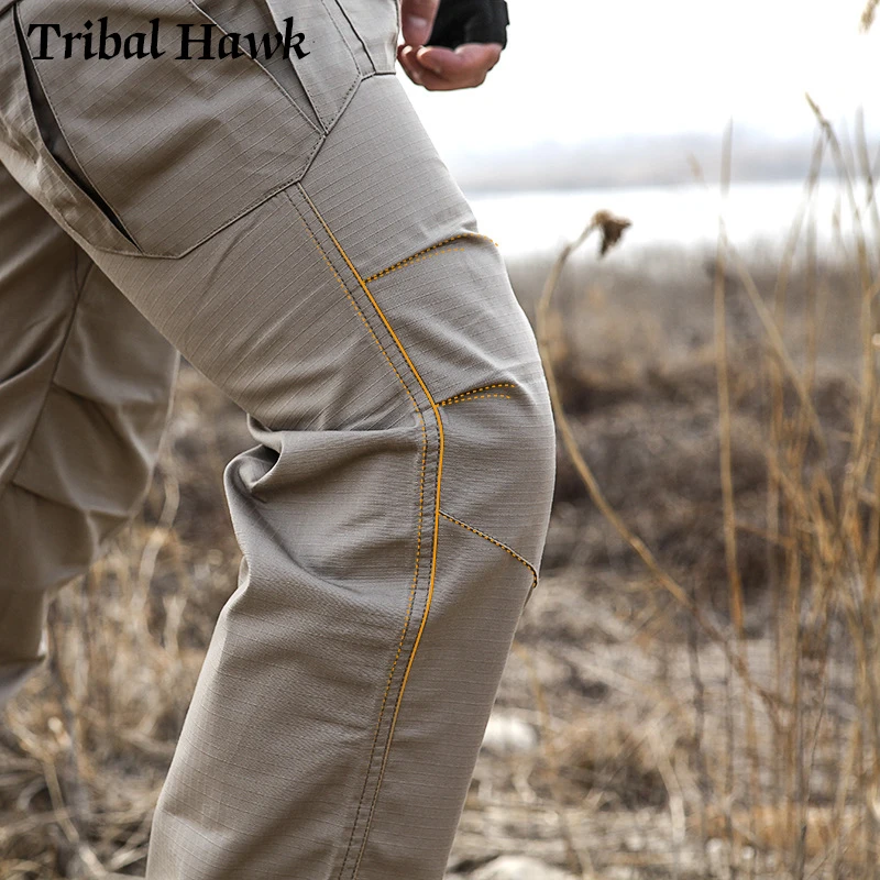 Тактические брюки-карго Мужские военные армейские боевые брюки SWAT С множеством карманов Армейские активные Водонепроницаемые Повседневные камуфляжные брюки XXL Изображение 5