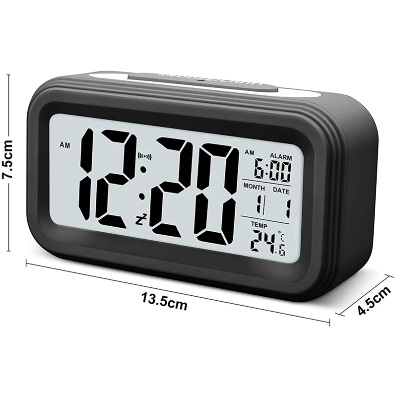 Цифровой будильник, будильник со светодиодной подсветкой, бесшумные дорожные часы Aalarm с батарейным питанием Изображение 4