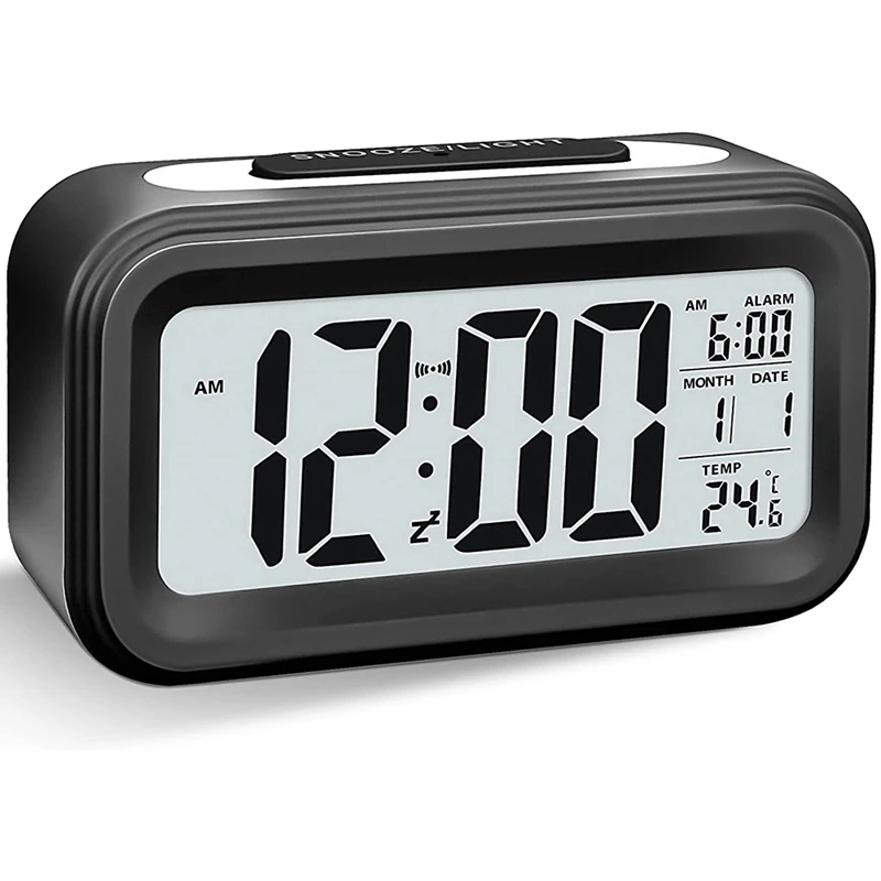 Цифровой будильник, будильник со светодиодной подсветкой, бесшумные дорожные часы Aalarm с батарейным питанием Изображение 5