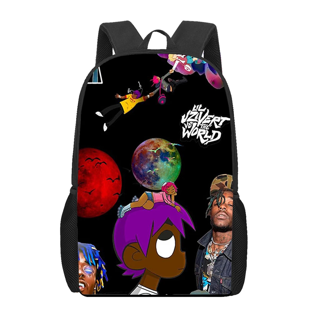 Школьные сумки Lil Uzi Vert Rapper для девочек и мальчиков с принтом, многофункциональная детская Женская сумка Mochila для студентов, детская сумка через плечо Изображение 1